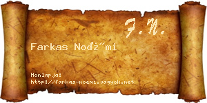 Farkas Noémi névjegykártya